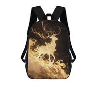 sinyumoney Golden Stag School Backpack Schoolbags For Girls Boys Backpack With Pocket Fashion School Bag Kids Backpack 17inch