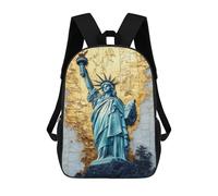sinyumoney Golden Statue of Liberty Children's Backpacks 17inch School Backpack 3D Printed Bag Bookbag for Kids Travel Rucksacks Boy Girl Book Bags Kids School Bag