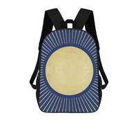 sinyumoney Golden Sun I Children's Backpack, 3D Printed School Backpack, Backpack for Boys Girls, Adjustable School Bag for Primary School 17inch