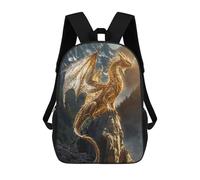 sinyumoney Golden Sunbeam Dragon Backpack School Bag School Secondary High School College Backpack Travel for Boys/Girls/Teenagers 17inch