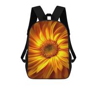 sinyumoney Golden Sunflower Close-Up School Bag 3D Printed 17inch Backpacks Fashion Kids School Backpack Rucksacks for Boys Elementary And Middle School Students