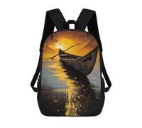 sinyumoney Golden Sunset Canoe Reflections Backpack School Work Business College School for Men, Women & Teenage Boys 17inch