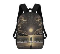 sinyumoney Golden Sunset Seascape Backpack School Travel College Rucksack Backpacks for Campus Outdoor Travel Sports 17inch