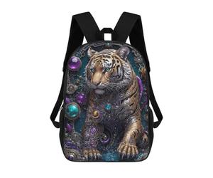 sinyumoney Golden Technology Tiger School Backpack Water Resistant Computer Rucksack for Campus Outdoor Travel Sports 17inch