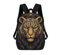 sinyumoney GOLDEN TIGER ART Backpacks Kids 17inch School Backpack School Bag 3D Printed School Bag for Boys Elementary And Middle School Students