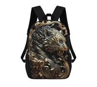 sinyumoney Golden Tiger Artwork 3D Printed Children's School Backpack for Kids High Capacity Travel Rucksacks Book Bags Kids School Bag Back Pack 17inch