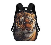 sinyumoney Golden Tiger Gaze Backpacks 3D Printed Kids School Backpack School Bag Fashion Rucksacks for Boys Elementary And Middle School Students 17inch