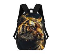 sinyumoney Golden Tiger Portrait -1 Backpack 3D Print Kids Bag Elementary Students Daypack Lightweight School Bag for Children Girls Boys Nursery Lunch Pack 17inch