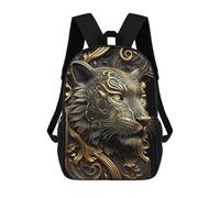 sinyumoney Golden Tiger Portrait-13 Backpack Cartoon Plush Bag, 3D Backpack for Kids School Bag Birthday Gift Idea for Boys And Girls 17inch