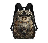 sinyumoney Golden Tiger Portrait-4 Kids Backpack, Backpack School Bag, Backpacks Kids School 3D Printed School Bags for Elementary And Middle School Students Teens Birthday Gift 17inch