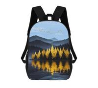sinyumoney Golden Trees Reflecting in Lake School Backpack Rucksack Casual Daypacks School Work Travel Bag for Campus Outdoor Travel Sports 17inch