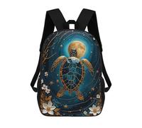 sinyumoney Golden Turtle Kintsugi Moon Backpack School Large Water Resistant Laptop Backpack for Teenage Girls Boys Women Men 17inch