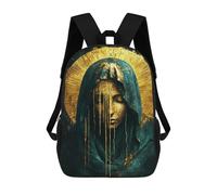sinyumoney Golden Veil Statue Decor 3D Printed 17inch Kids School Bag Rucksacks Children's School Fashion Casual Back Pack High Capacity Travel Book Bags