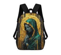 sinyumoney Golden Virgin Mary Painting School Backpack Business Laptop Rucksack Bag Unisex Casual Daypack for Men, Women & Teenage Boys 17inch