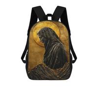 sinyumoney Golden Virgin Mary Statue Backpack School Bag Daypacks Business Backpack Water Resistant Bookbag for Girls Boys Teenage 17inch