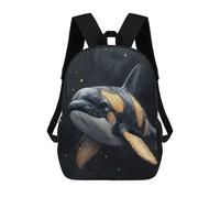 sinyumoney Golden Whale Illustration Backpack School Bag High Secondary School Bags Casual Backpack for Campus Outdoor Travel Sports 17inch