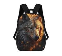 sinyumoney Golden White Wolf School Backpack Large Water Resistant Laptop Backpack for Girls Boys Teenage 17inch