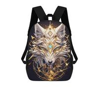 sinyumoney Golden Wolf with Turquoise Gem School Backpack Computer Rucksack for School/Work/Travel- Perfect for Travel, Work And Daily Use 17inch