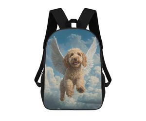 sinyumoney Goldendoodle Dog Flying in The Sky Goldendoodle Remembrance Wall Art Backpack School Travel College Rucksack Backpacks for Men, Women & Teenage Boys 17inch