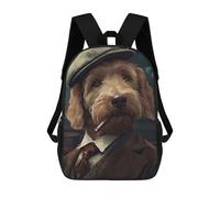 sinyumoney Goldendoodle Dog Gangster Backpack School Lightweight Casual Daypack School Backpacks for School/Work/Travel 17inch