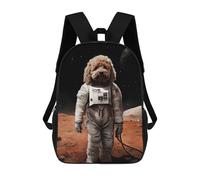 sinyumoney Goldendoodle Dog On Mars Backpack School High Secondary School Bags Casual Backpack for Camping Outdoor Adventures And Daily Travel 17inch