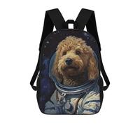 sinyumoney Goldendoodle The Astronaut Backpack School Lightweight Casual Daypack School Backpacks for School/Work/Travel 17inch