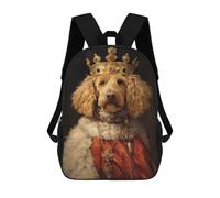 sinyumoney Goldendoodle The King Backpack School Bag Daypacks Business Backpack Water Resistant Bookbag for Girls Boys Teenage 17inch