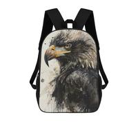 sinyumoney GoldenEyed Eagle Children's Backpacks School 3D Printed Bag Bookbag for Kids Travel Rucksacks Boy Girl Book Bags Kids School Bag 17inch
