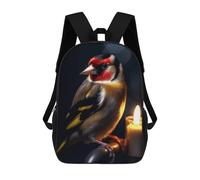 sinyumoney Goldfinch Bird with Candle Backpack 3D Printed Children's School Backpack Kids Travel Backpacks High Capacity Book Bags Children's Backpack Rucksack 17inch