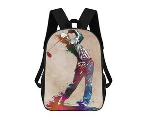 sinyumoney Golf Sport Art 3 School Backpack 3D Printed Children's 17inch Backpacks Bag Bookbag for Kids Boy Girl Book Bags Kids School Bag Travel Rucksacks