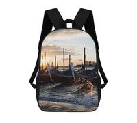 sinyumoney Gondolas Sunrise Venice School Backpack Daypacks Business Backpack Water Resistant Bookbag for Men/Women 17inch