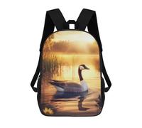 sinyumoney Goose at Sunset Children's Backpacks School Backpack 3D Printed for Kids Travel Rucksacks Book Bags Kids 17inch School Bag