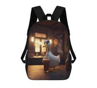 sinyumoney Goose Drinking Beer at Bar Backpack School Bag Rucksack for Girls Boys Backpacks Large Capacity Kids Back Pack Lightweight School Bags for Children Students 17inch