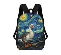 sinyumoney Goose in Starry Night Style Kids Backpack, Kids School Bag 3D Printed School Backpacks for Boys And Teenager School Students 17inch