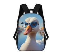 sinyumoney Goose Oil Painting Backpacks Kids Student Schoolbag,3D Printed Backpacks,Elementary And Middle School Students Backpacks for Boys Girls 17inch