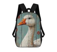 sinyumoney Goose Portrait on Wood Panel Goose Wall Art Backpack 3D Printed School Bag For Boys High Capacity Travel Backpacks Book Bags Boys School Bag Mochila 17inch