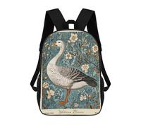 sinyumoney Goose William Morris Floral 17 Inch Kids Backpack Fashion Fun Backpack Book Bag for Boys And Teenager 3D Printed for Boys