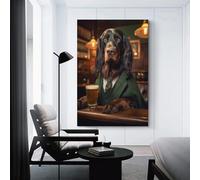 sinyumoney Gordon Setter in The Pub Wall Pictures Living Room for Rustic Bath Decor Large Canvas Wall Art for Living Room 16x24inch(40x60cm)