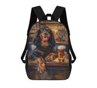 sinyumoney Gordon Setter Pint of Beer Backpacks Kids Student Schoolbag 3D Printed Backpacks Elementary And Middle School Students Backpacks for Boys Girls 17inch