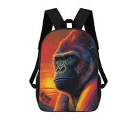 sinyumoney Gorilla Art Style 4 School Bags Daypacks Business Backpack Water Resistant Bookbag for School/Work/Travel 17inch