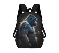 sinyumoney Gorilla Art Style 8 Children's Backpack, 3D Printed School Backpack, Backpack for Boys Girls, Adjustable School Bag for Primary School 17inch