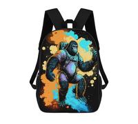 sinyumoney Gorilla Astronaut in Space -1 3D Printed Kids School Bag Rucksacks Children's School Fashion Casual Back Pack High Capacity Travel Book Bags Backpack for Kids 17inch