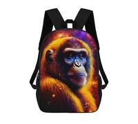 sinyumoney Gorilla Backpack Kids School Backpack School Bag 3D Printed Fashion School Bag for Boys Elementary And Middle School Student 17inch