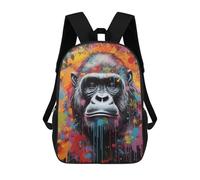 sinyumoney Gorilla Banksy Street Art School Backpack Daypacks Business Backpack Water Resistant Bookbag for School/Work/Travel 17inch