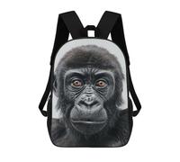 sinyumoney Gorilla Face Backpack Schoolbags for Boys Girls Casual Sport Daypack Elementary Primary Large Capacity Bookbags 17inch