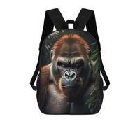 sinyumoney Gorilla Generative AI 3D Printed School Backpack Casual Children's Backpacks 3D Printed School Bag for Boys Elementary And Middle 17inch