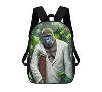 sinyumoney Gorilla in A White Suit School Backpack Computer Rucksack for School/Work/Travel for School/Work/Travel 17inch