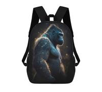 sinyumoney Gorilla in Cosmic Light School Backpack 3D Printed School Bags Boys Girls Laptop Backpack for Kids/Students/Adults 17inch