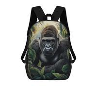 sinyumoney Gorilla in Jungle Children's School Backpack 3D Printed for Kids Travel Rucksacks Book Bags Kids School Bag 17inch