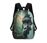 sinyumoney Gorilla in The Jungle Backpacks Children's Backpacks School Bag 3D Printed Children's School Backpack Fashion Travel Backpacks for Kids Elementary Middle School 17inch